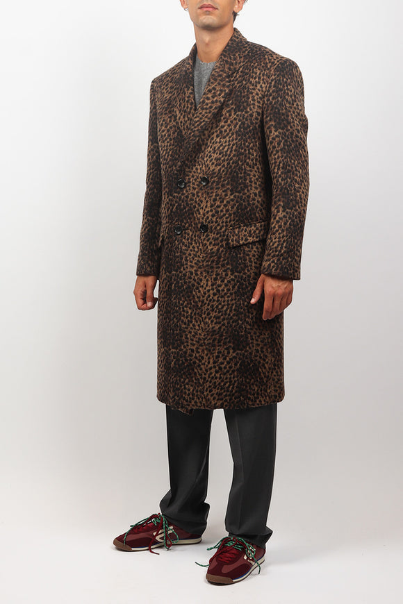  Cappotto Doppiopetto Animalier Reveres 1949 Uomo Marrone - 3