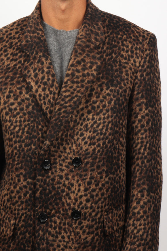  Cappotto Doppiopetto Animalier Reveres 1949 Uomo Marrone - 5