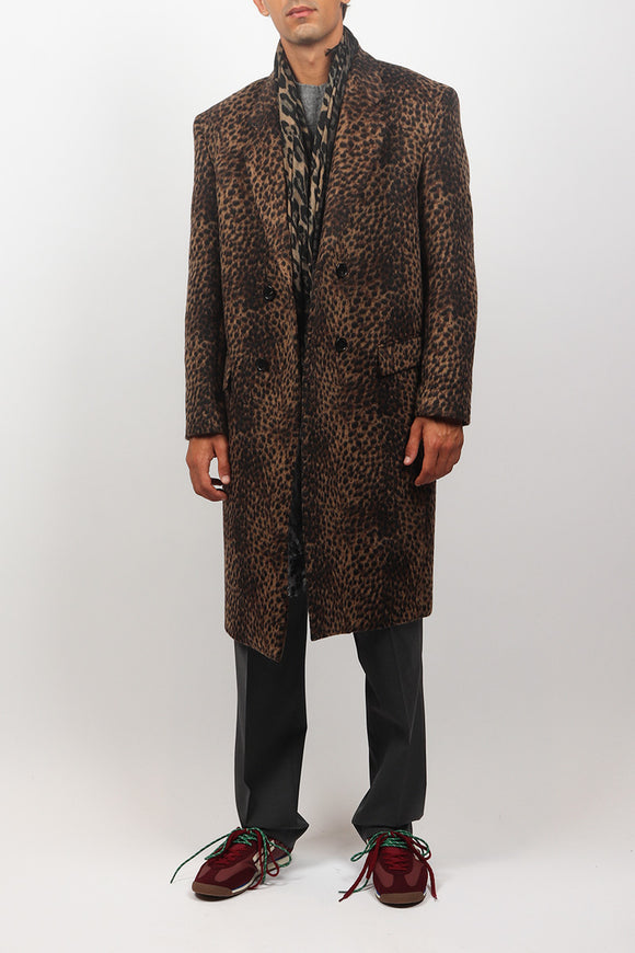  Cappotto Doppiopetto Animalier Reveres 1949 Uomo Marrone - 1