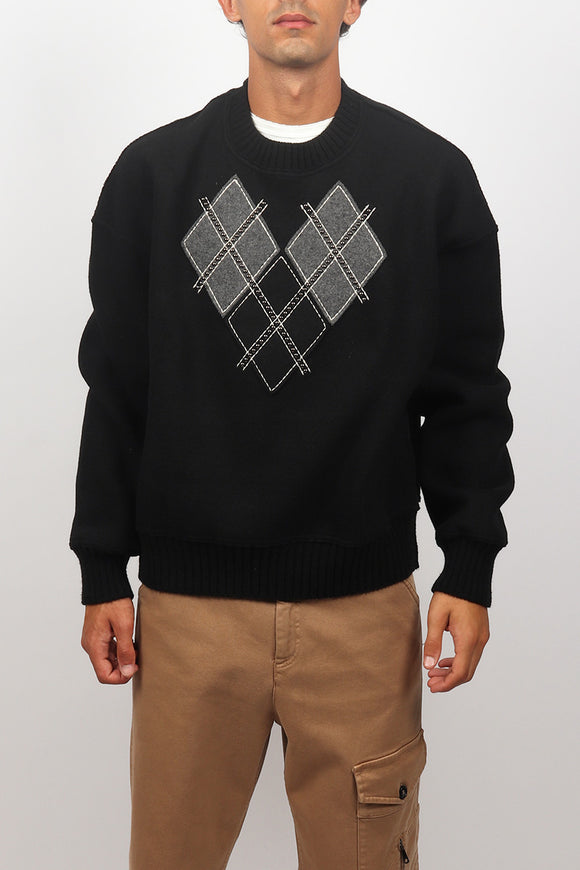 Maglia Girocollo Borchie N°21 Uomo Nero - 2