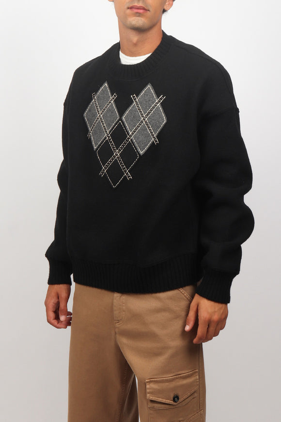  Maglia Girocollo Borchie N°21 Uomo Nero - 4
