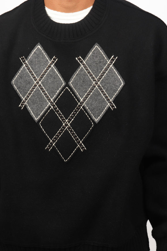  Maglia Girocollo Borchie N°21 Uomo Nero - 6