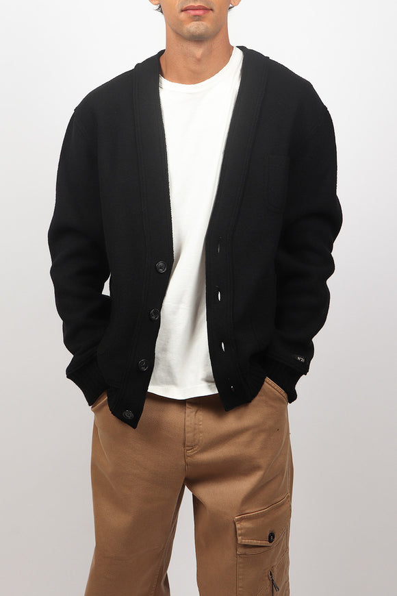  Cardigan Boxy In Panno Di Lana N°21 Uomo Nero - 1