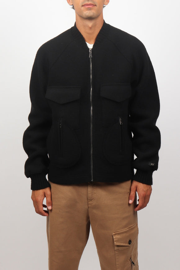  Bomber In Panno Lana N°21 Uomo Nero - 2