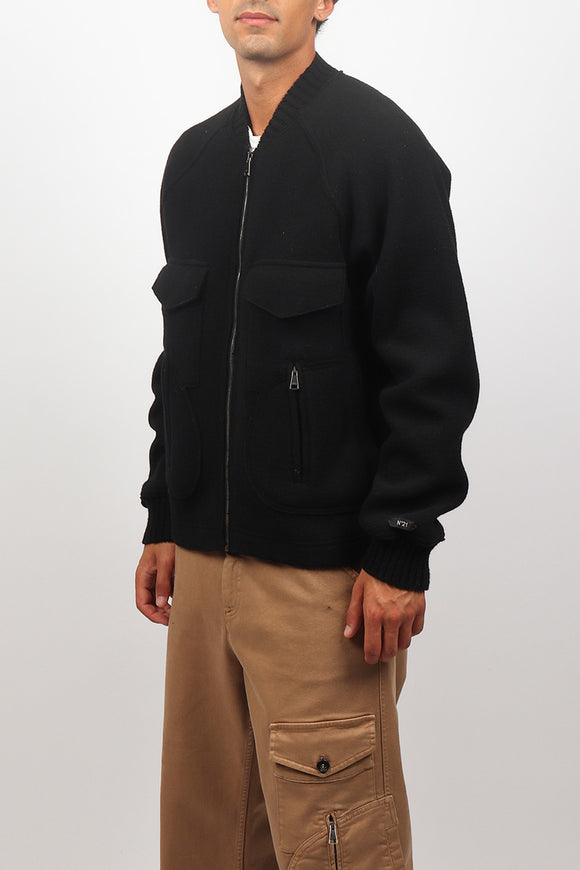  Bomber In Panno Lana N°21 Uomo Nero - 4