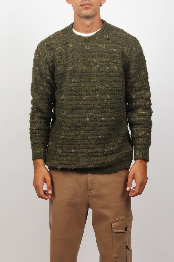  Maglia Girocollo Bottonato Officina 36 Uomo Verde - 2