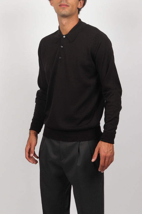  Polo Dorset John Smedley Uomo Marrone - 5