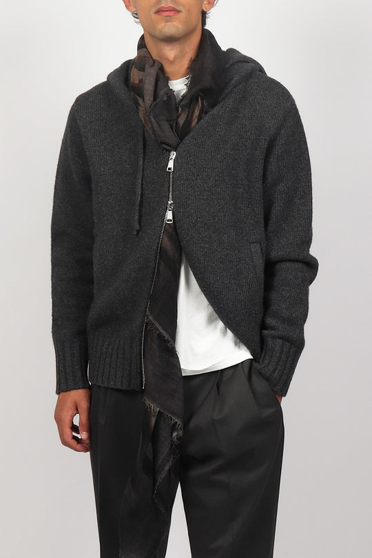 Cardigan Zip Cappuccio