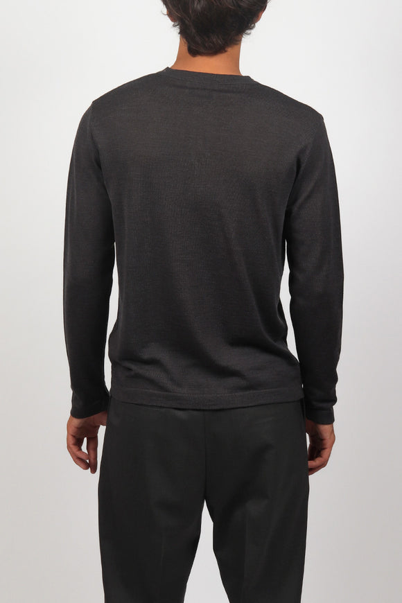  Serafino In Merinos Ciano Uomo Grigio - 5