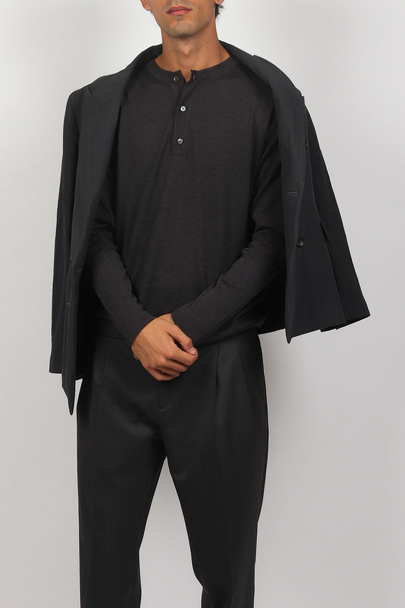  Serafino In Merinos Ciano Uomo Grigio - 1