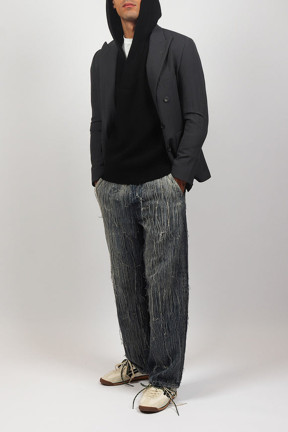  Maglia Cappuccio Costa Inglese Laneus Uomo Nero - 3