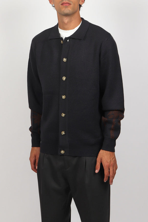  Cardigan Polo Solo Tooco Uomo Blu - 4
