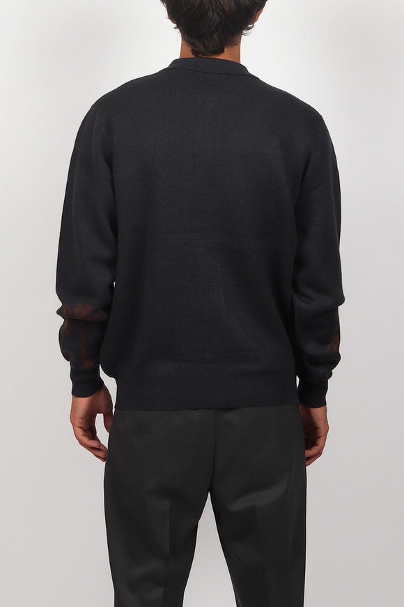  Cardigan Polo Solo Tooco Uomo Blu - 5