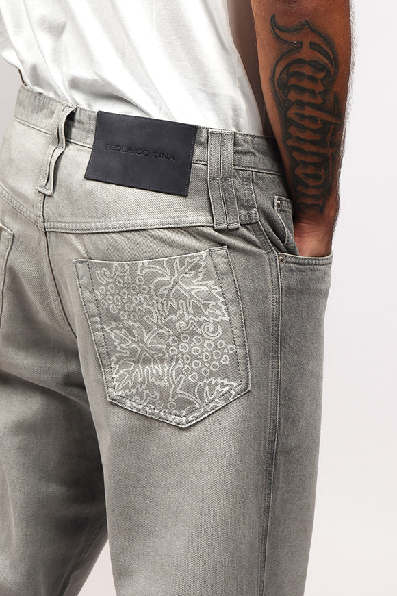  Jeans Grey Uva Federico Cina Uomo Grigio - 6