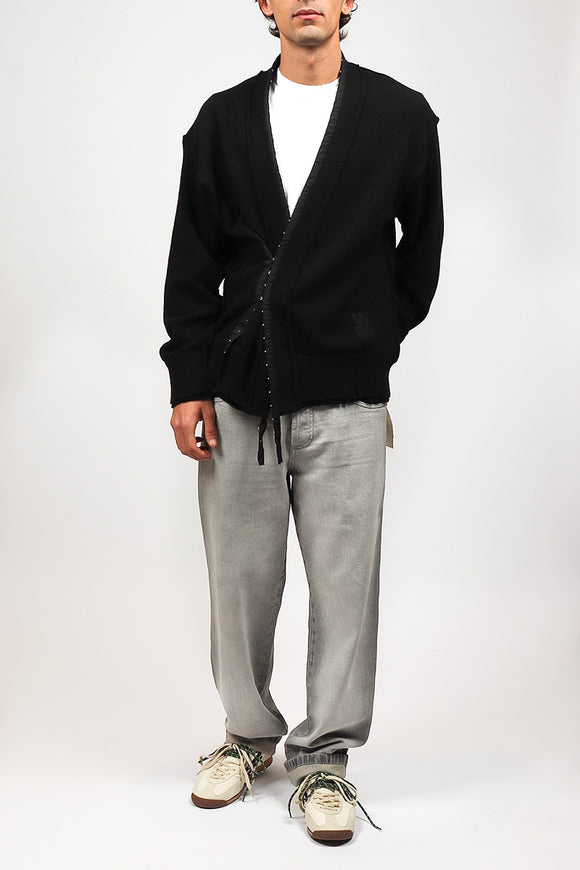  Cardigan Passamaneria Ganci Federico Cina Uomo Nero - 3