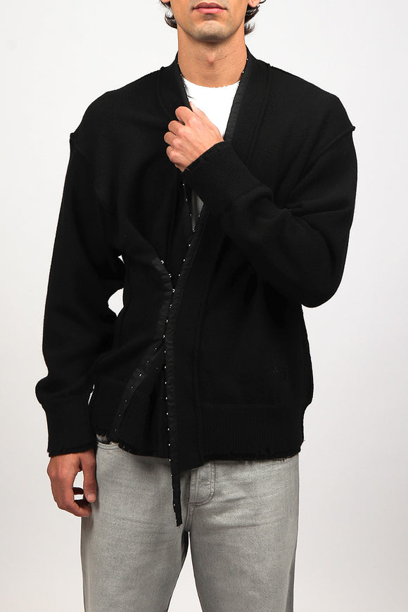  Cardigan Passamaneria Ganci Federico Cina Uomo Nero - 1