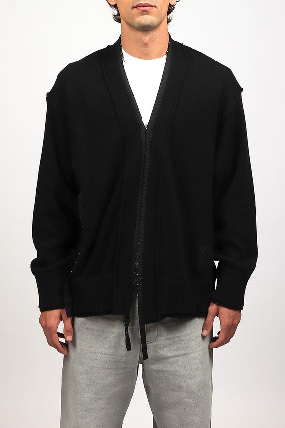  Cardigan Passamaneria Ganci Federico Cina Uomo Nero - 2