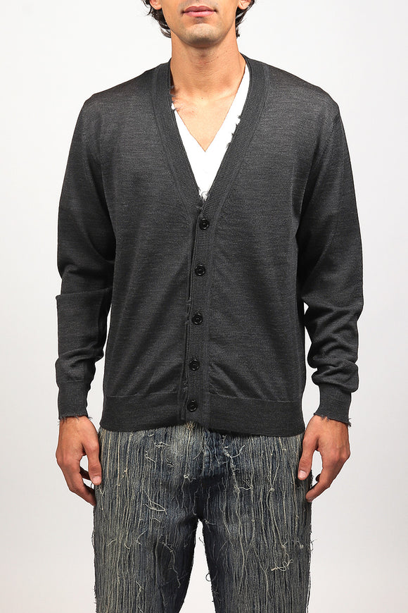  Cardigan Merinos Grifoni Uomo Grigio - 2