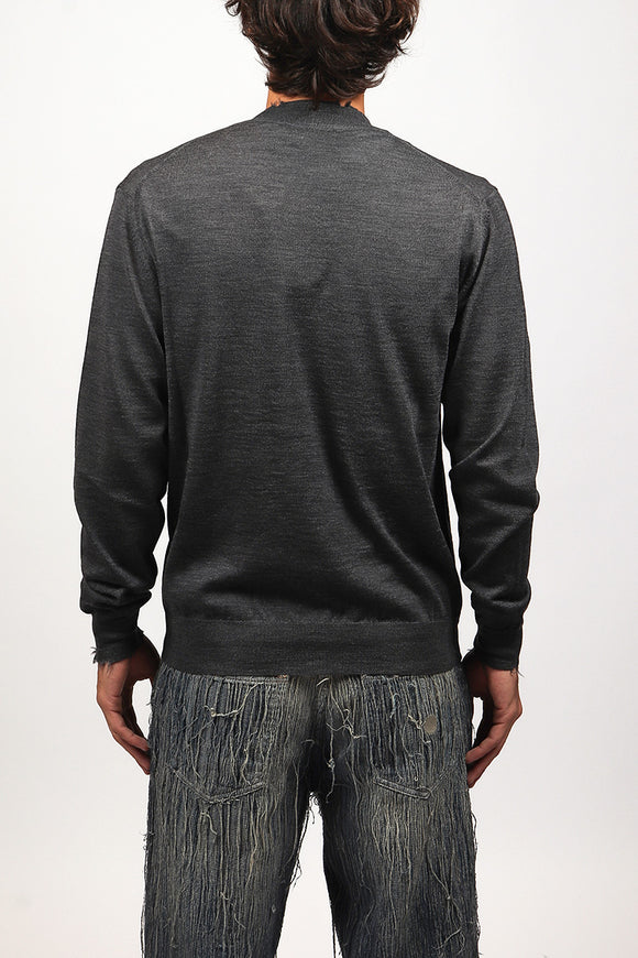  Cardigan Merinos Grifoni Uomo Grigio - 5