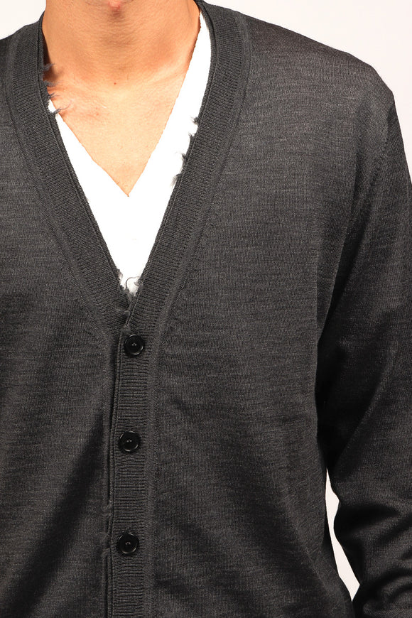  Cardigan Merinos Grifoni Uomo Grigio - 6