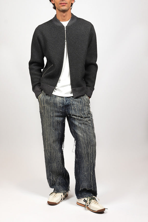  Bomber In Maglia Grifoni Uomo Grigio - 3