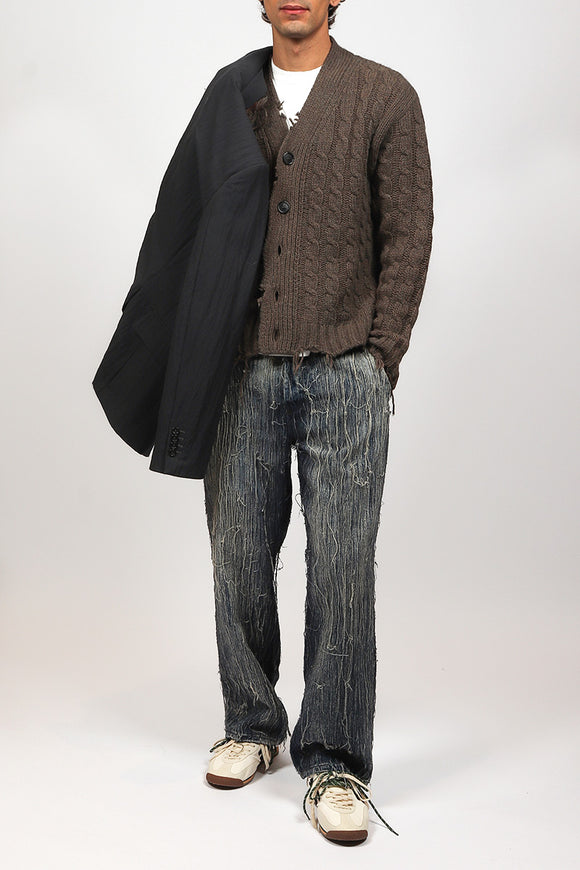  Cardigan Trecce E Rotture Grifoni Uomo Marrone - 3