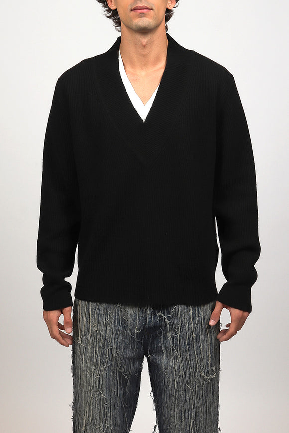  Maglia V Preppy Grifoni Uomo Nero - 2