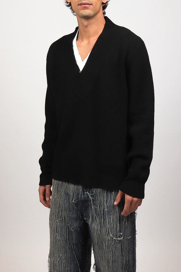  Maglia V Preppy Grifoni Uomo Nero - 4