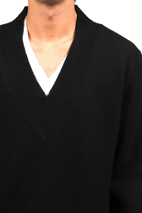  Maglia V Preppy Grifoni Uomo Nero - 6