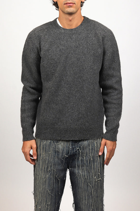  Maglia Girocollo Cardata Grifoni Uomo Grigio - 2