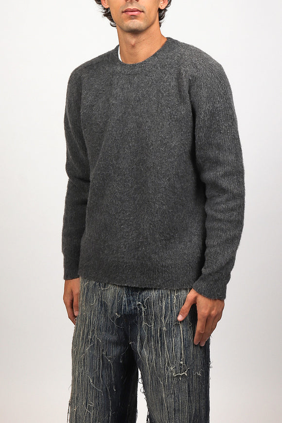  Maglia Girocollo Cardata Grifoni Uomo Grigio - 4