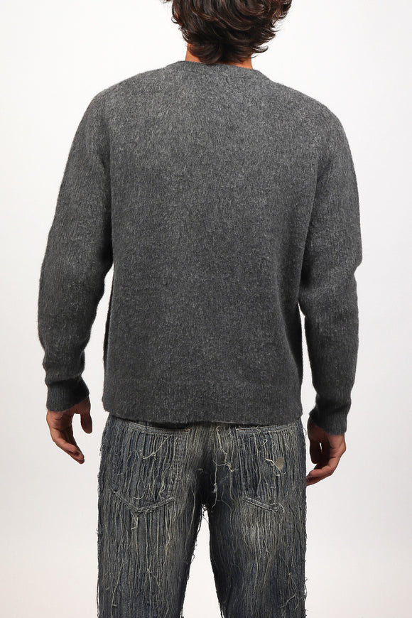  Maglia Girocollo Cardata Grifoni Uomo Grigio - 5