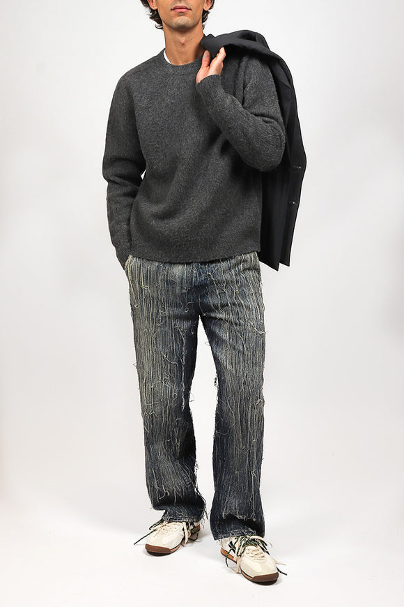  Maglia Girocollo Cardata Grifoni Uomo Grigio - 3