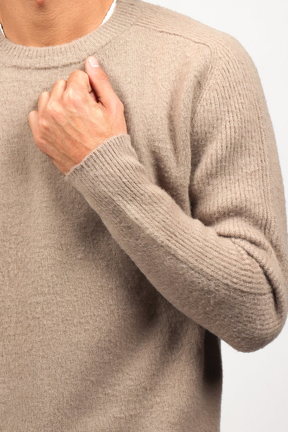  Maglia Girocollo Cardata Grifoni Uomo Beige - 6