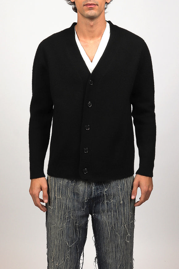  Cardigan Cardato Grifoni Uomo Nero - 2