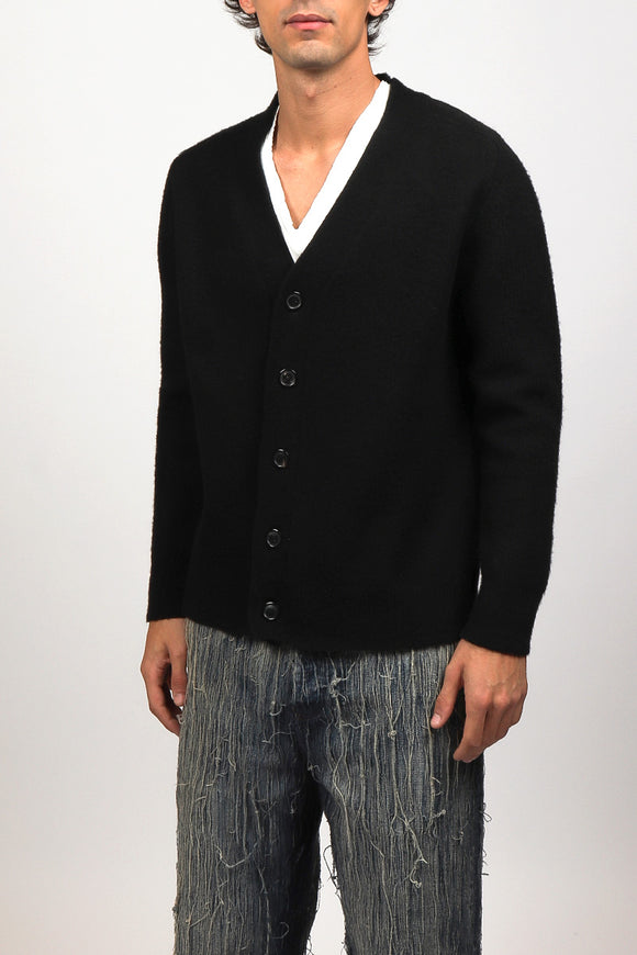  Cardigan Cardato Grifoni Uomo Nero - 4