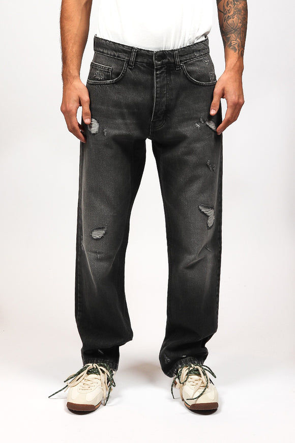  Jeans Baggy Rotture Broken Laundry Uomo Grigio - 2