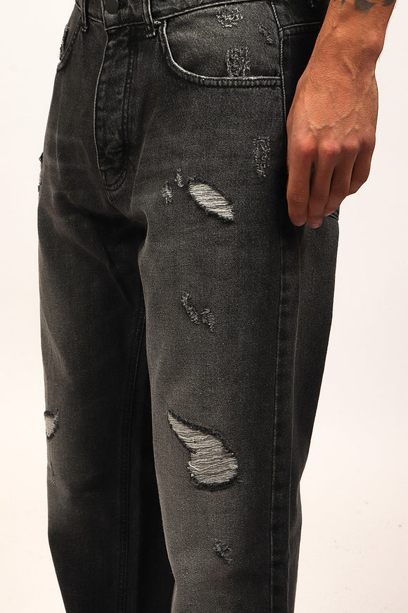  Jeans Baggy Rotture Broken Laundry Uomo Grigio - 6