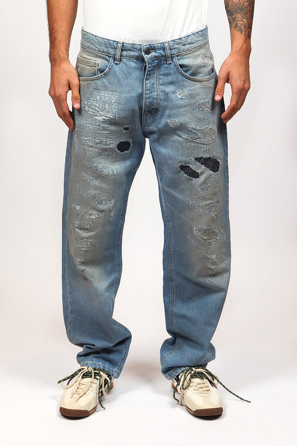  Jeans Baggy Toppe Broken Laundry Uomo Blu - 2