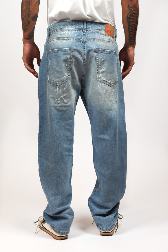  Jeans Baggy Toppe Broken Laundry Uomo Blu - 5
