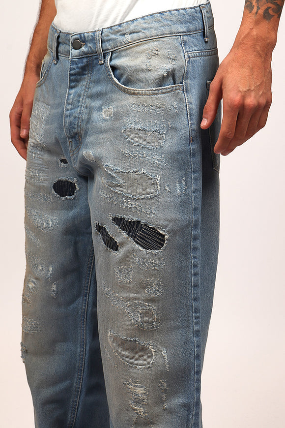  Jeans Baggy Toppe Broken Laundry Uomo Blu - 6