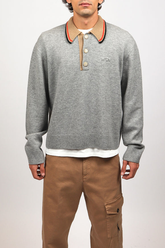  Polo Colletto Preppy N°21 Uomo Grigio - 2