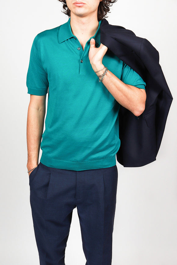  Polo Isis John Smedley Uomo Verde - 1