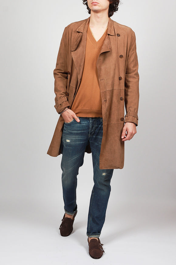  Trench In Suede Bully Uomo Beige - 1