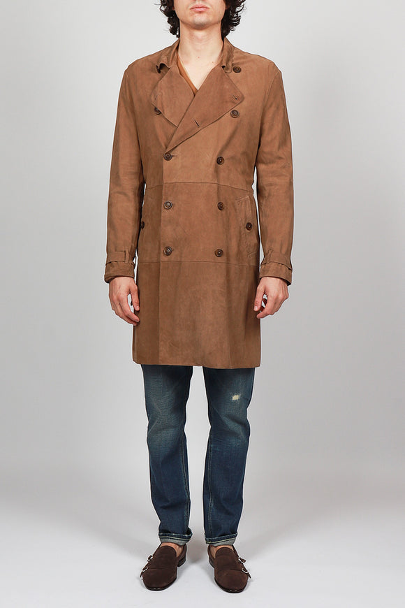  Trench In Suede Bully Uomo Beige - 2