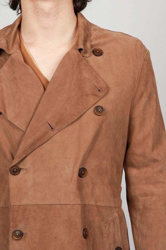  Trench In Suede Bully Uomo Beige - 5
