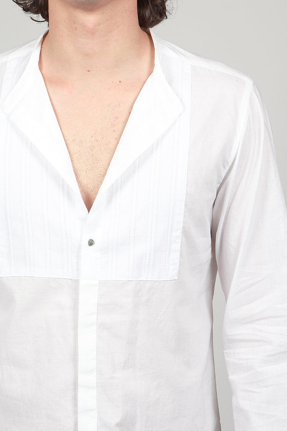  Camicia Coreana Plastron Officina 36 Uomo Bianco - 6