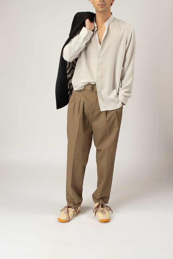  Camicia Coreana In Seta Del Siena Uomo Grigio - 3