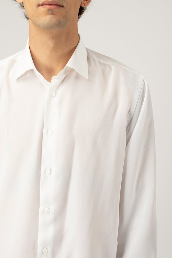  Camicia Regular In Seta Del Siena Uomo Bianco - 6