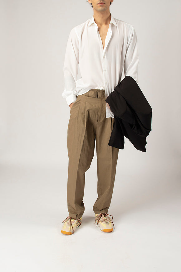  Camicia Regular In Seta Del Siena Uomo Bianco - 3